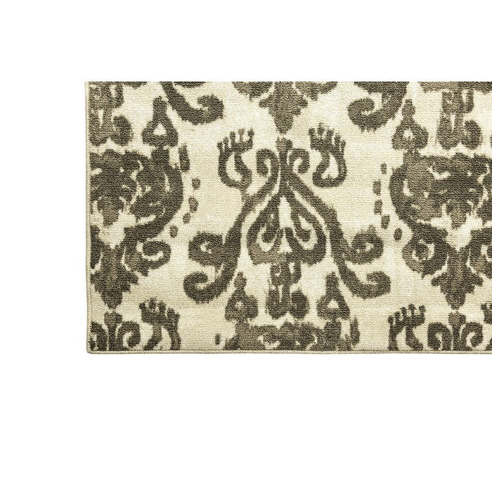 Transitional Style Nylon Area Rug With Latex Backing, Small, Brown and Ivory