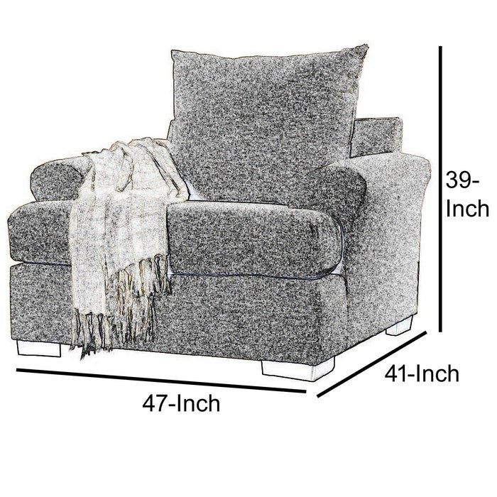 Contemporary Style Fabric Upholstered Wooden Sofa Chair With Arms, Beige