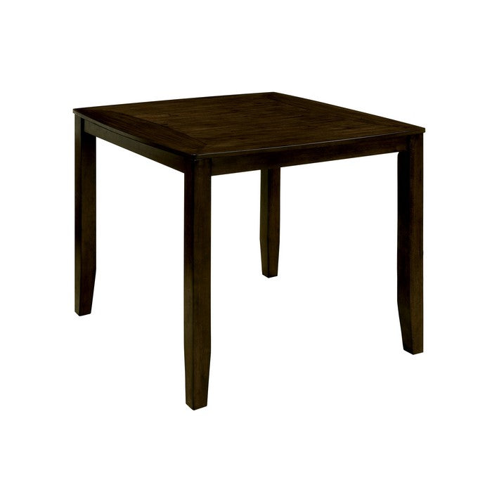 5-Piece Wooden Counter Height Table Set In Dark Oak Brown