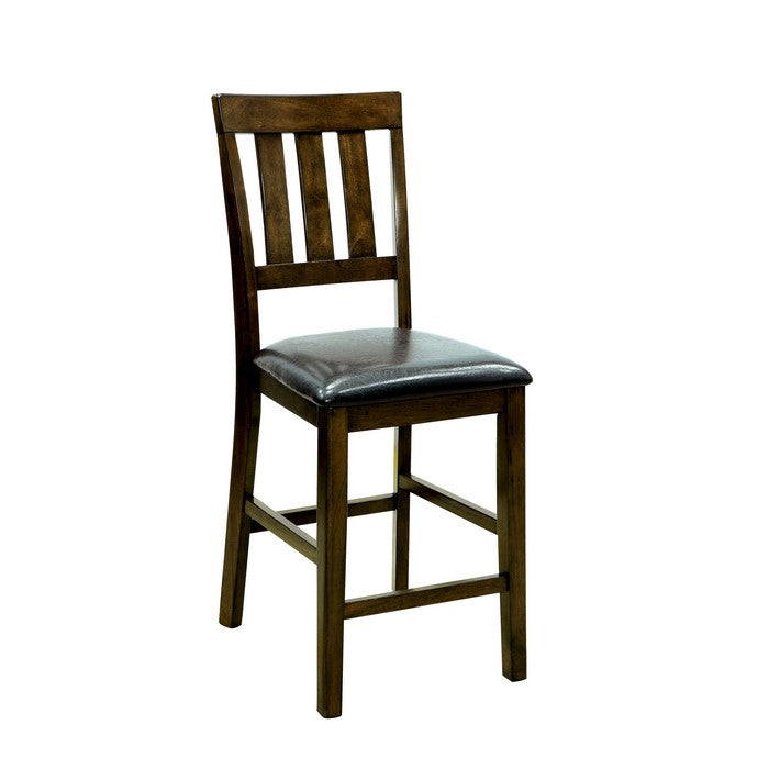 5-Piece Wooden Counter Height Table Set In Dark Oak Brown