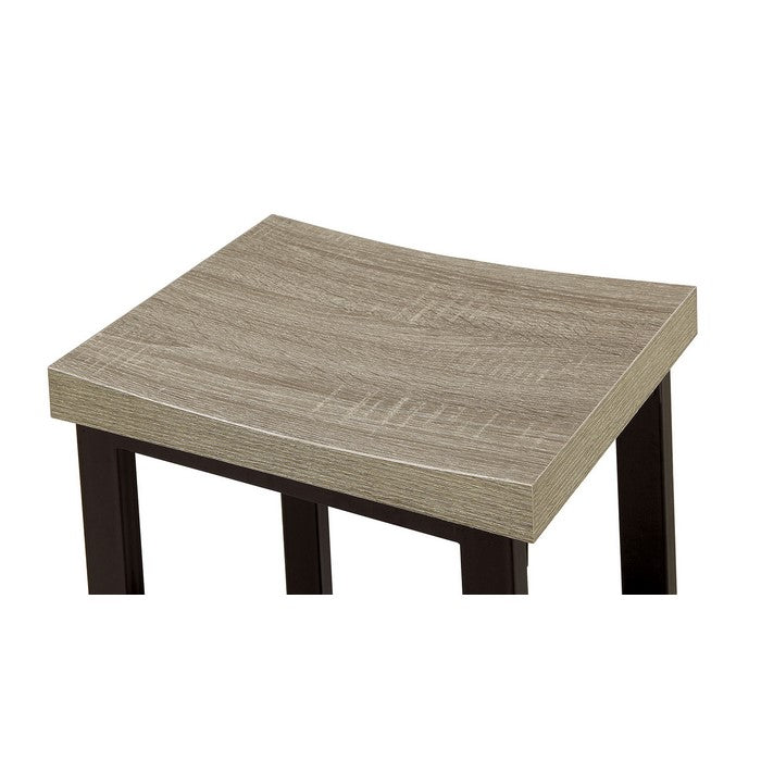 5-Piece Wooden Counter Height Table Set In Natural Brown And Black