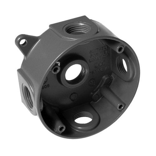 Hubbell-Bell 5361-6 4" Round Weatherproof Splice Box, Gray