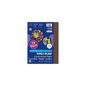 Pacon Tru-Ray Construction Paper, 9-Inches by 12-Inches, 50-Count, Dark Brown (103024)
