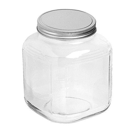Anchor Hocking 85725 Cracker Jar Brushed Lid, 1 gal, Clear