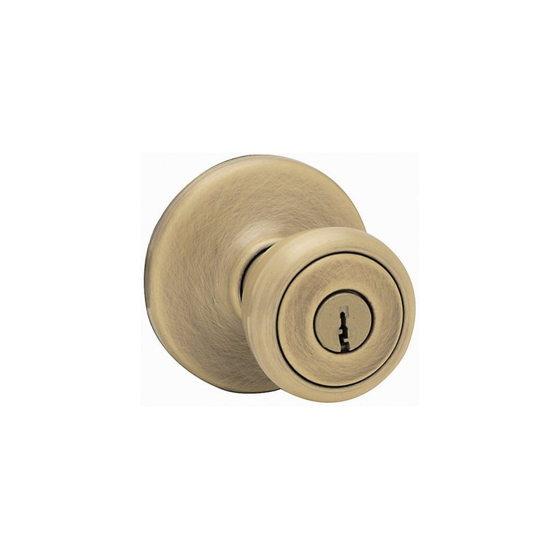 Kwikset 400T 5 CP Security Tylo Entry Knob, Antique Brass