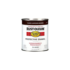Rust-Oleum 7775502 Protective Enamel Paint Stops Rust, 32-Ounce, Gloss Leather Brown