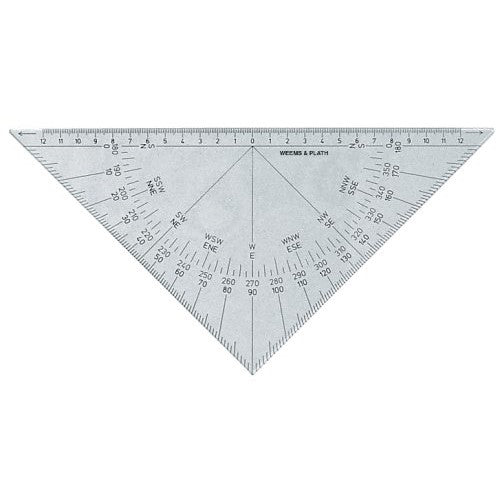 Weems & Plath Marine Navigation Protractor Triangle with Black Markings