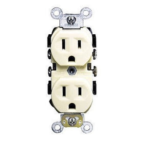 Leviton 5014-ISP 15 Amp, 125 Volt, Receptacle Duplex, 2-Pole, 3-Wire, Commercial Grade, Ivory