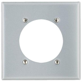 Leviton 4934 2-Gang Flush Mount 2.15 Inch Dia. Device Receptacle Wallplate, Standard Size, Steel Plate w/ Aluminum Finish
