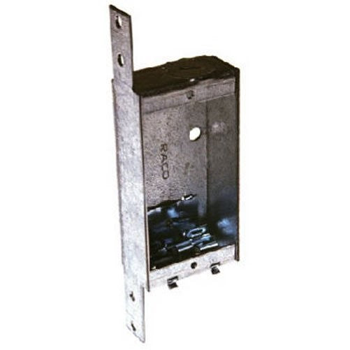 Hubbell-Raco 404 1-Inch Deep Switch Electrical Box, Welded with Side Stud Bracket, (1) 1/2-Inch End Knockout, (2) NMSC Cable Clamps, 3-3/4-Inch x 2-Inch