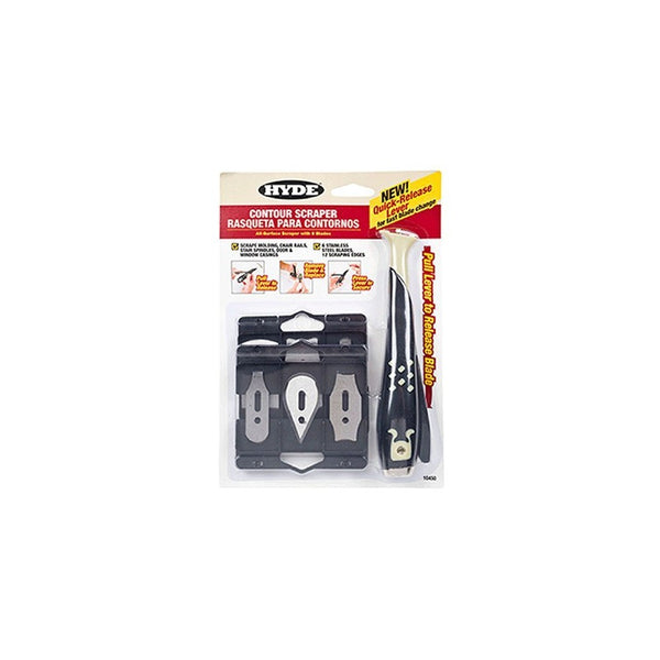 Hyde Tools 10450 Contour Scraper with 6 Changeable Blades