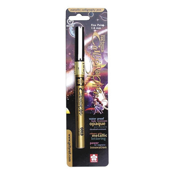 Sakura 47381 Blister Card Pentouch Calligrapher Marker Pen, Gold