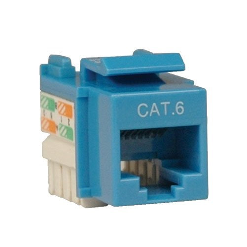 TRIPP LITE Cat6/5e Blue Wallplate Keystone Jack, Punch-Down/RJ45 F TAA GSA (N238-001-BL)