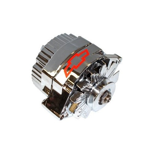ProForm 141-657 GM Chrome w/ Red Bowtie 100 Amp 1-Wire Alternator with Internal Regulator