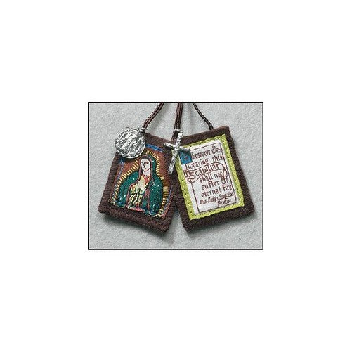 Our Lady of Guadalupe Brown Scapular with Medals