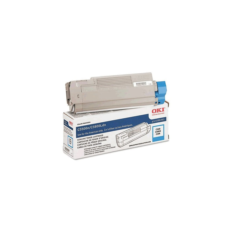 Cyan Toner Cartridge for Okidata C5500, C5650, 5800 Printers, 43381903