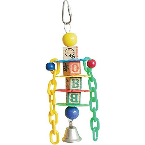 A&E CAGE COMPANY HB693 Happy beaks Petite Learning Blocks Assorted Bird Toy, 1 by 3"