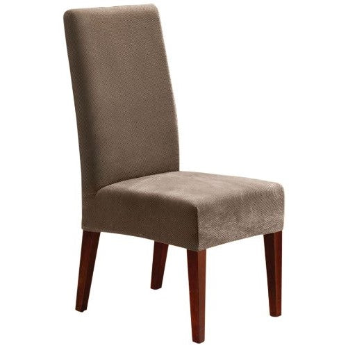 Sure Fit Stretch Pique - Shorty Dining Room Chair Slipcover  - Taupe (SF36848)