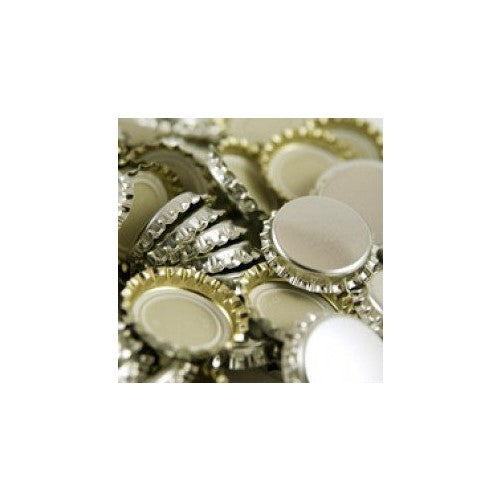 1 X Silver Colored Polished Beer Bottle Caps (approximately 144 caps)