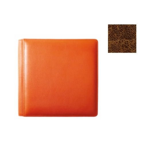 VINTAGE COGNAC smooth-grain leather #106 scrapbook album by Raika - 12x12