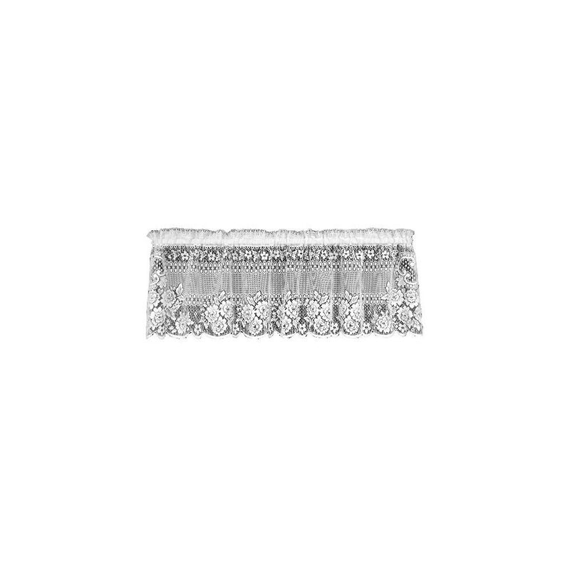 Heritage Lace Victorian Rose 60-Inch Wide by 16-Inch Drop Valance, Ecru