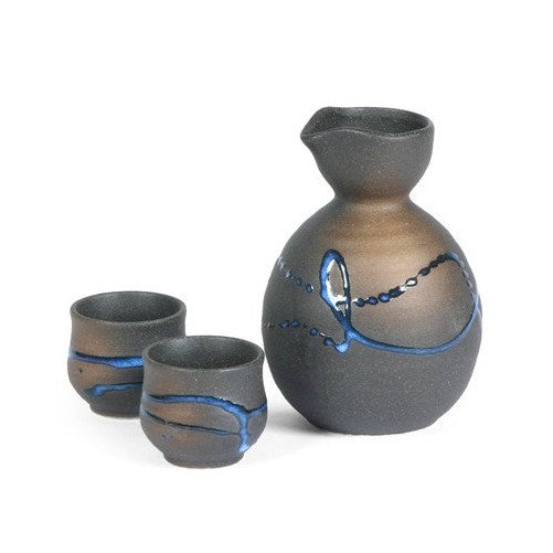 3-Piece Splatter Sake Pitcher Set