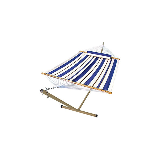 Algoma 11 foot Fabric Hammock Pillow and Stand Combination Blue/White