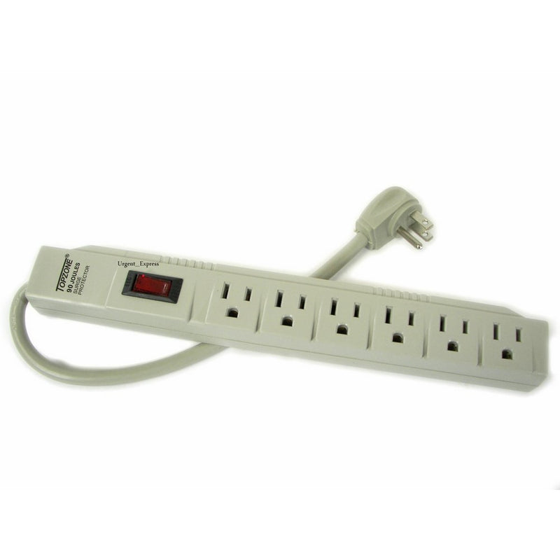 6 Outlet Power Electrical Wall Plug Socket Surge Protector Strip Switch Adapter