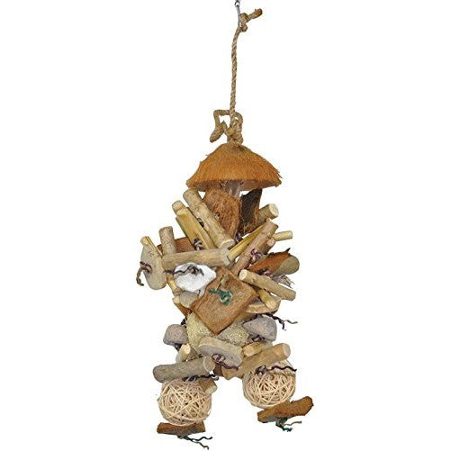 A&E CAGE COMPANY HB46554 Java Wood Java Bush Assorted Bird Toy, 9 by 16.5"