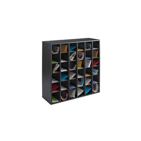 Safco Products 7766BL Wood Mail Sorter, 36 Compartment, Black