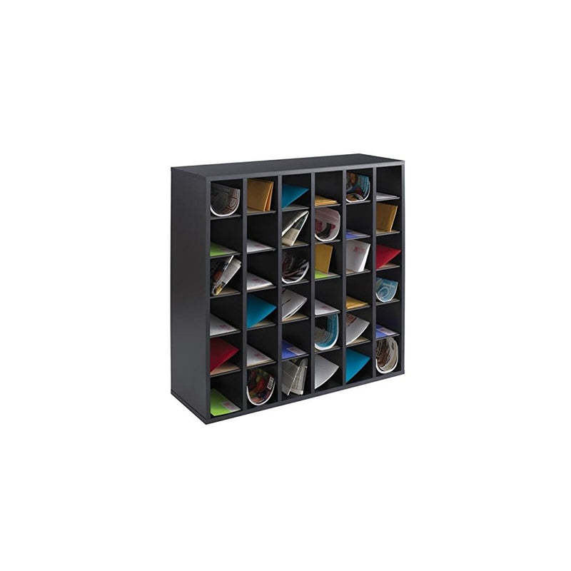 Safco Products 7766BL Wood Mail Sorter, 36 Compartment, Black