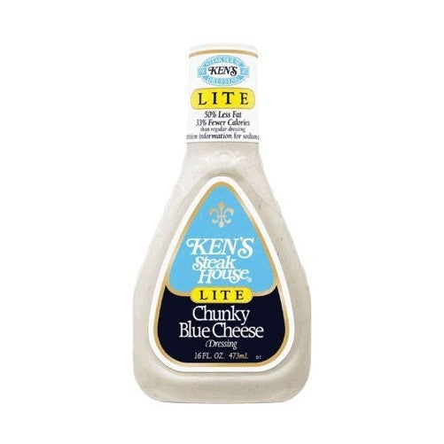 Ken's Steak House Lite Chunky Blue Cheese Dressing 16 0z. (Pack Of 6)