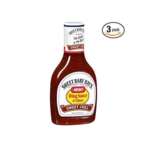 Sweet Baby Ray's, Wing Sauce & Glaze, Sweet Chili, 16oz Bottle (Pack of 3)