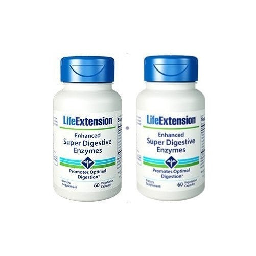 Life Extension Enhanced Super Digestive Enzymes 2-pack (2x60 Vegetarian Capsules)