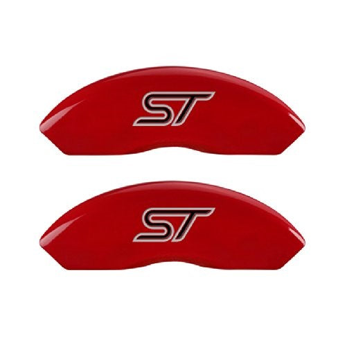 MGP Caliper Covers 10231SST1RD Caliper Cover with Red Powder Coat Finish, (Set of 4)