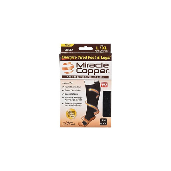 Miracle Copper MCSLXL Anti-Fatigue Compression Socks (Large/Extra Large)