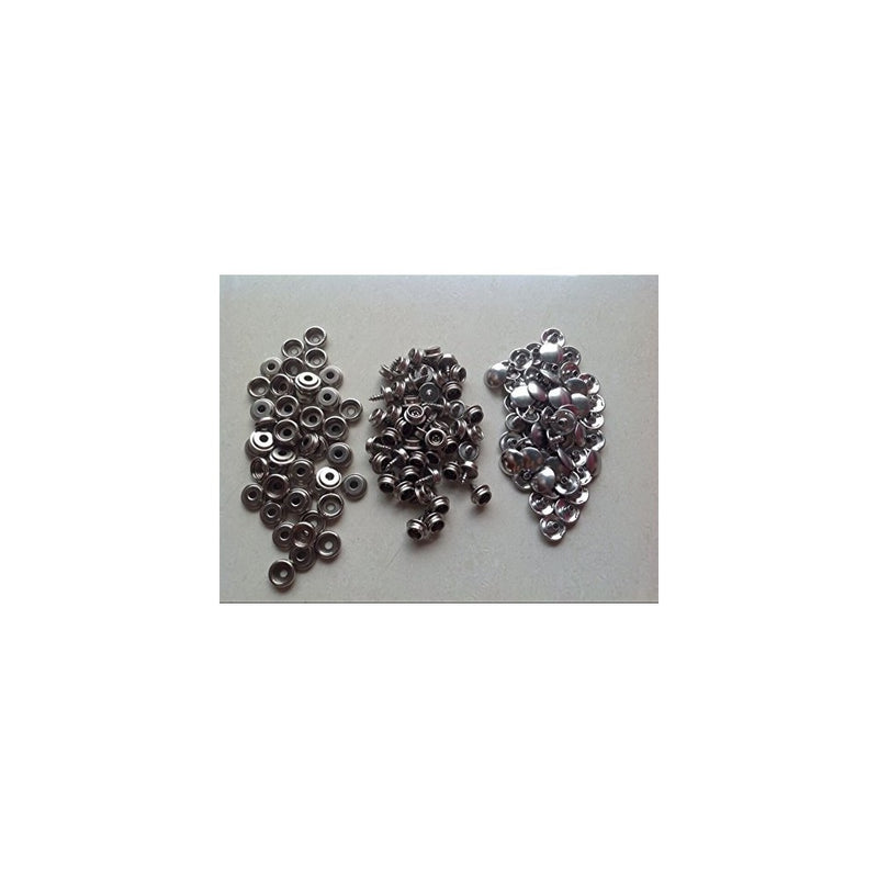 150 Piece 100% Stainless Steel Boat Marine Canvas Upholstery Snap & Stud Fastener Kit: 50 Snaps / 50 3/8" Male Screw in Snap Studs