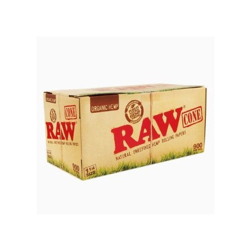 Organic 1 1/4 Pure Hemp Pre-Rolled Cones With Filter (900 Pack) by RaW