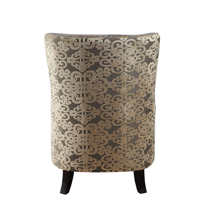 Fabric Upholstered Accent Chair With Pillow In Dark Gray