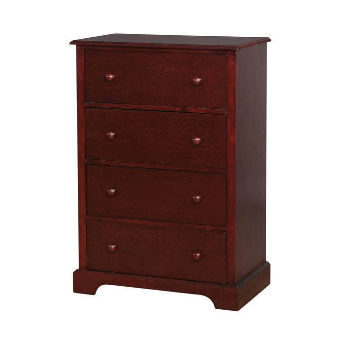 Wooden Chest With 4 Storage Drawers In Cherry Brown