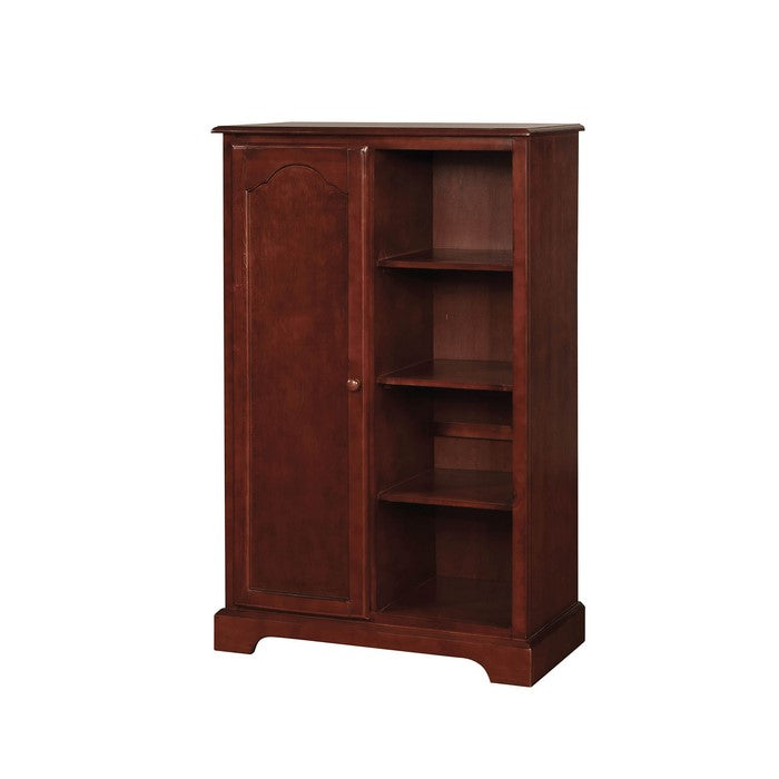 Wooden Closet Storage With Four Open Shelves In Cherry Brown