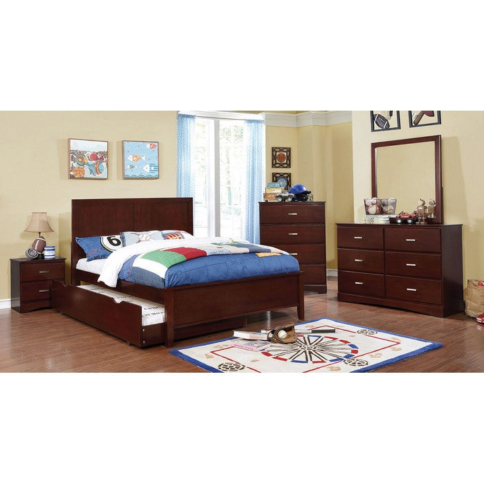 4 Drawer Wooden Chest In Transitional Style, Cherry Brown