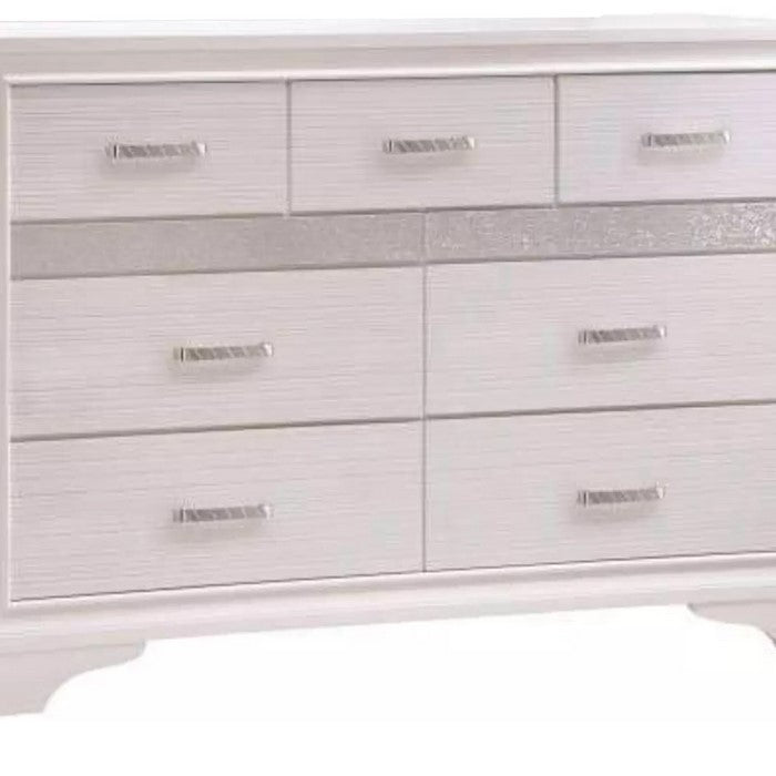 Wooden Drawer Dresser with Hidden Jewelry Tray, White