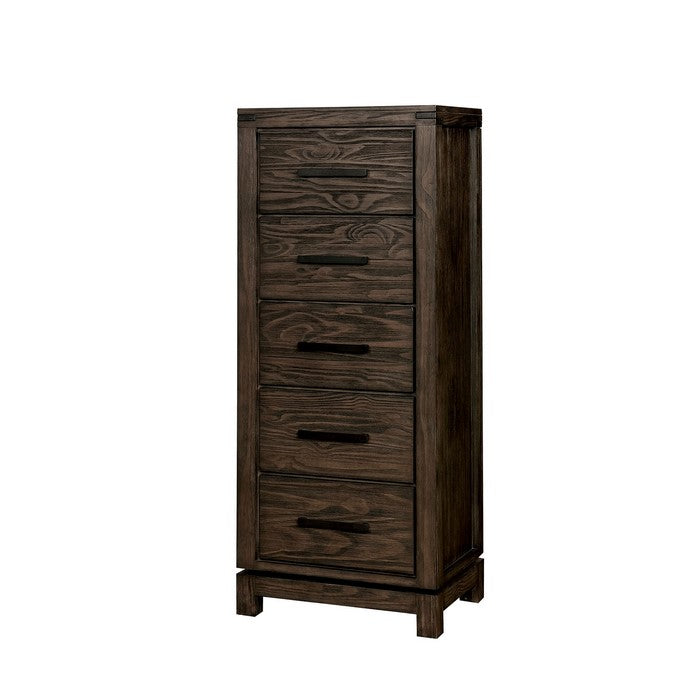 Rustic Style Solid Wood Swivel Chest with Drawers, Brown