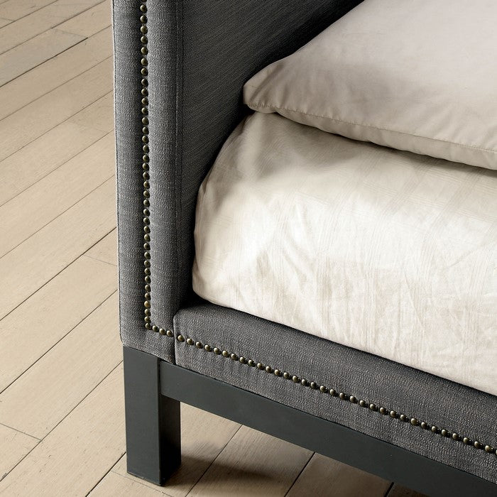 Fabric Upholstered Wooden Twin Size Daybed, Gray