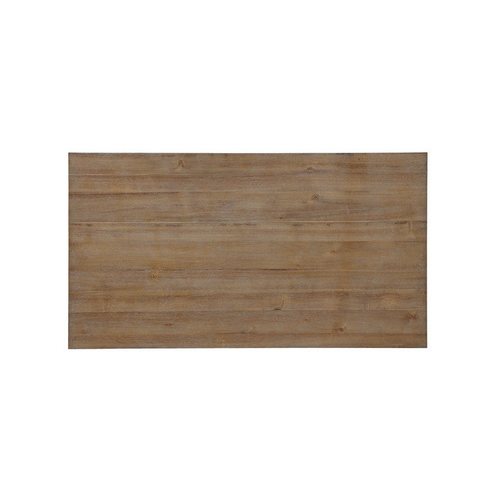 Solid Wood Counter Height Table with Spacious Shelves, Weathered Brown