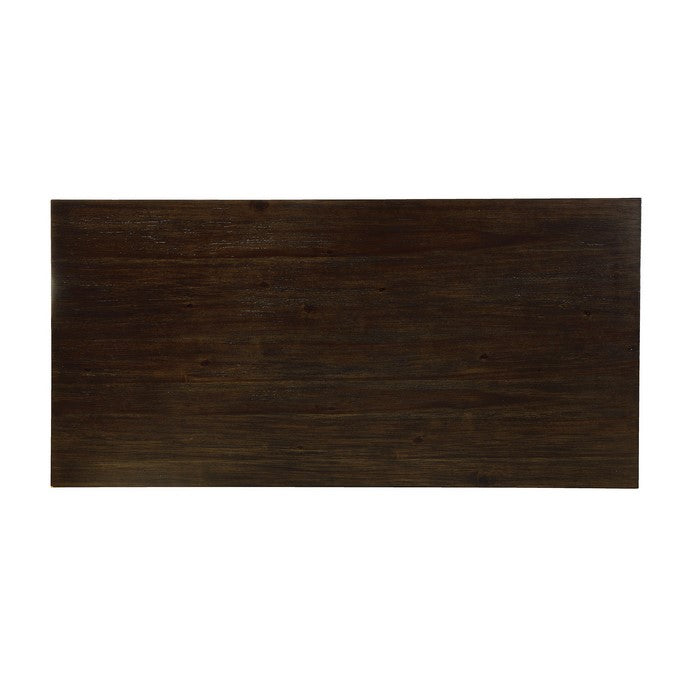 Solid Wood Counter Height Table with Spacious Shelves, Dark Walnut Brown