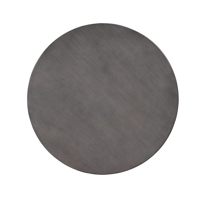 Solid Wood Round Dining Table With Open Shelf Base, Gray