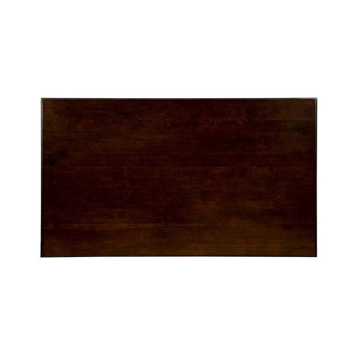 Rectangular Solid Wood Dining Table with Trestle Base, Dark Cherry Brown