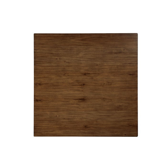 Dual Tone Solid Wood Counter Height Table with Tapered Legs, Brown and Black